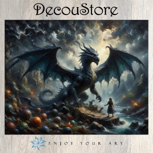 Papel De Seda El dragón guardián silencioso decoupage