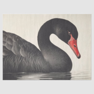Papel De Seda El elegante cisne negro en el estilo de descomposi