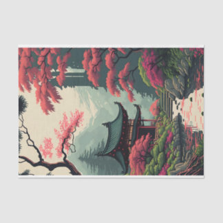 Papel De Seda El florecimiento japonés en parque