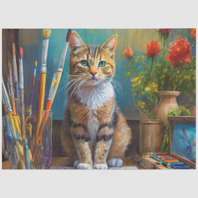 Papel De Seda El gato artístico (Anverso)