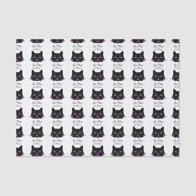 Papel De Seda ¡El gato dice maullido!  Dibujo animado francés (Anverso)