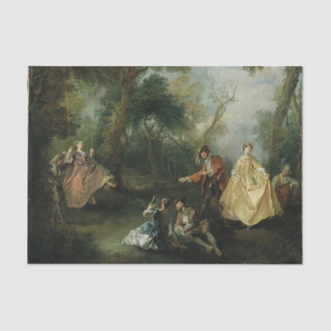 Papel De Seda El giro de Nicolas Lancret (Anverso)