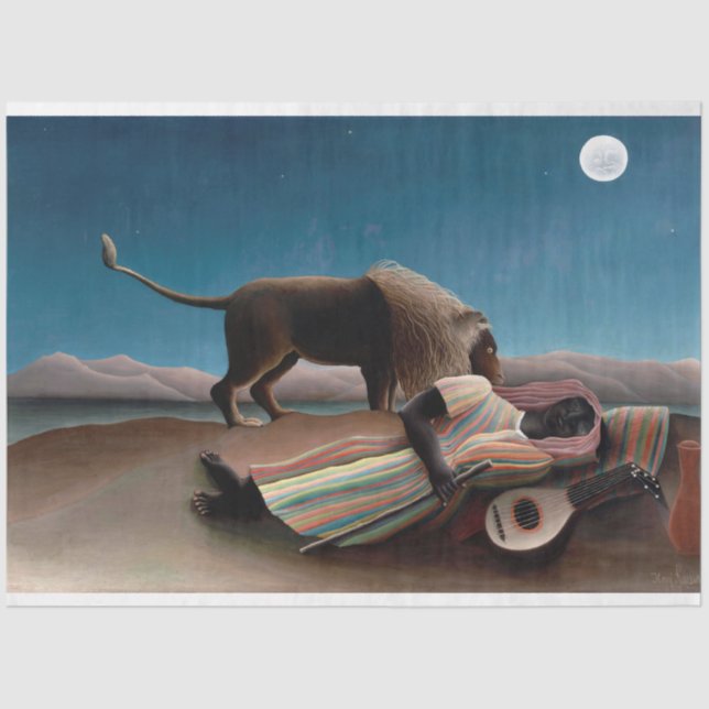 Papel De Seda El gitano durmiente, Henri Rousseau (Anverso)