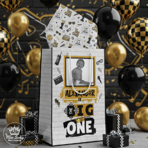 Papel De Seda El grande   Hip Hop 1º cumpleaños Negro y Oro