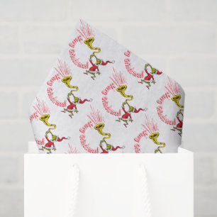 Papel De Seda El Grinch Soplando la Bocina de Grinchmas