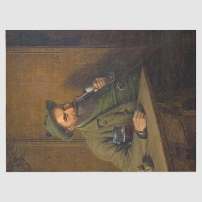 Papel De Seda El guardabosques (por Eduard von Grützner) (Anverso)