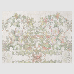 Papel De Seda El Hollyhock de Nouveau del arte de Mucha florece