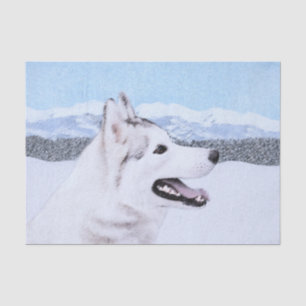 Papel De Seda El Husky Siberiano (Plata y Blanco) Pintura de art