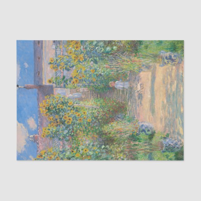 Papel De Seda El jardín del artista en Vétheuil por Claude Monet (Anverso)