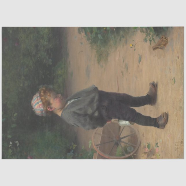 Papel De Seda El joven biólogo con rana (de Paul Peel) (Anverso)