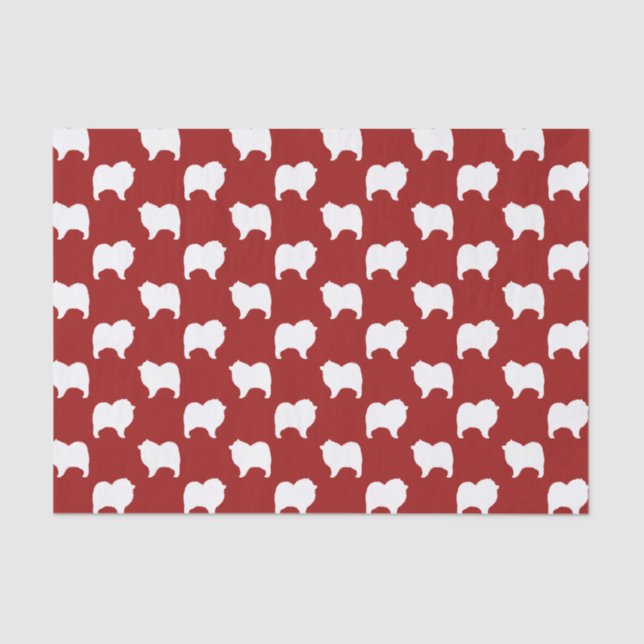 Papel De Seda El Keeshond siluetea rojo del modelo (Anverso)
