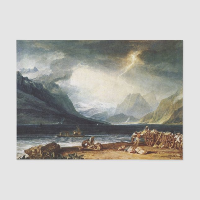 Papel De Seda El lago de Thun, Suiza, por J.M.W. Turner (Anverso)