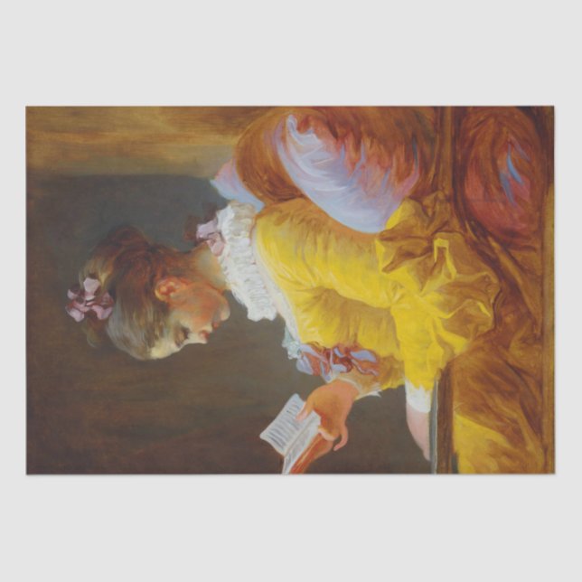 Papel De Seda El lector de Jean-Honore Fragonard (Anverso)