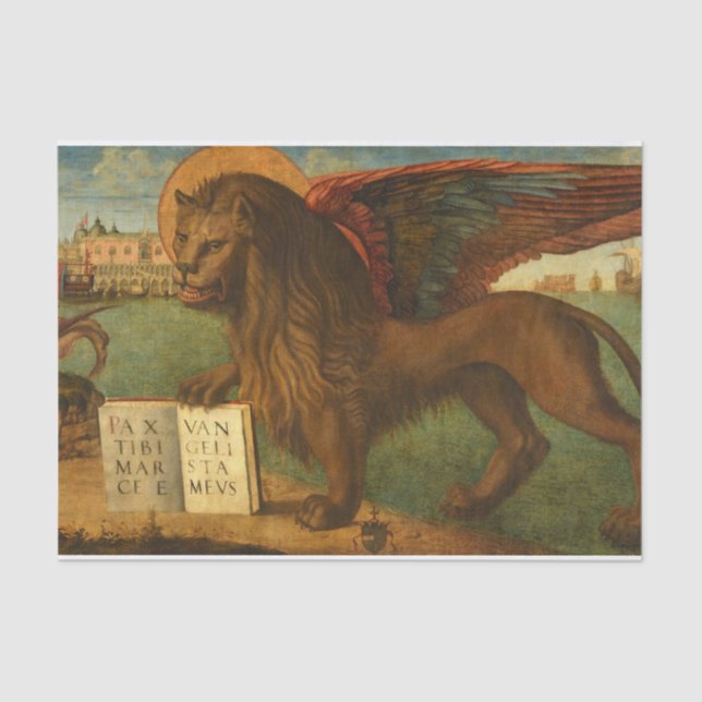 Papel De Seda El León de San Marcos, 1516 por Vittore Carpaccio (Anverso)