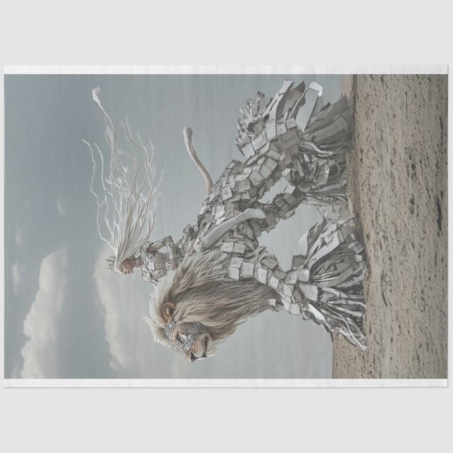 Papel De Seda El león de Steampunk y la dama del desierto (Anverso)