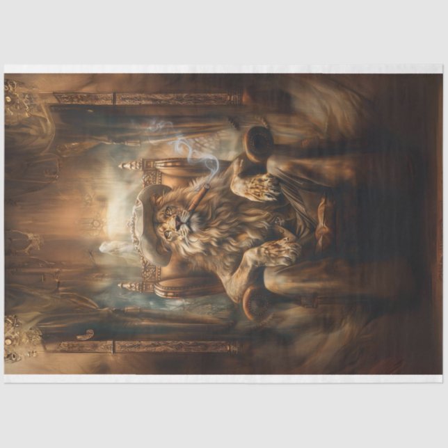 Papel De Seda El león occidental en la residencia del presidente (Anverso)