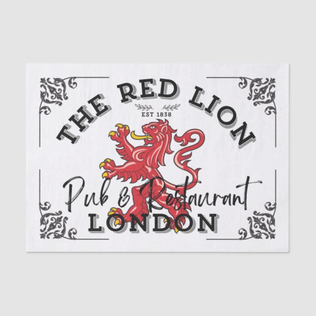 Papel De Seda El León Rojo - Rótulo Pub (Anverso)