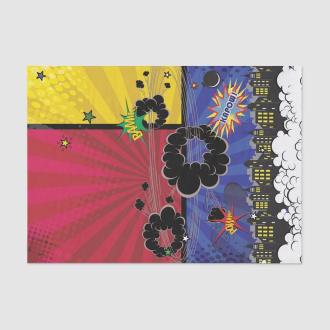 Papel De Seda El libro de historietas Pop Art Birthday Party col (Anverso)