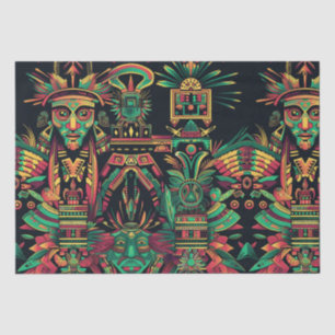 Papel De Seda El lujoso "paraíso ancestral" Verde azulado envolv