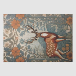 Papel De Seda El majestuoso Stag William Morris inspiró la flora