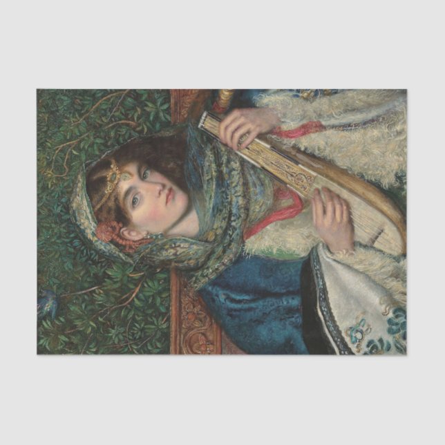 Papel De Seda El Mandolin de James Smetham (Anverso)