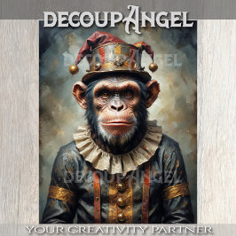 Papel De Seda El mono escapó del circo - Decoupage -