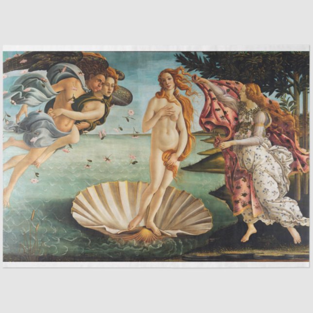 Papel De Seda El nacimiento de Venus, Sandro Botticelli, 1485 (Anverso)
