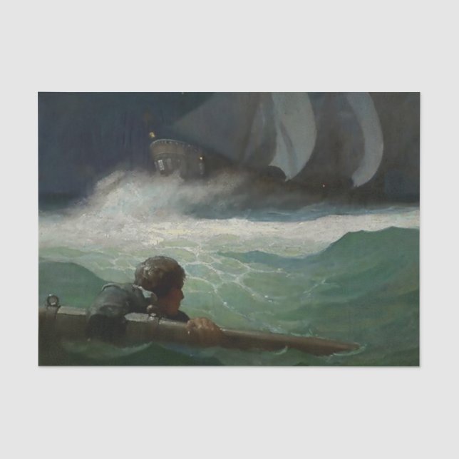 Papel De Seda “El naufragio del Covenant” de NC Wyeth (Anverso)