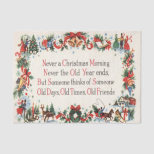 Papel De Seda El navidad del vintage poen el tejido de la