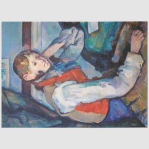 Papel De Seda El niño en el chaleco rojo, Cezanne