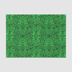 Papel De Seda El nudo celta en verde y negro