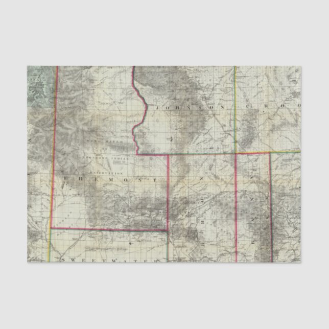 Papel De Seda El nuevo mapa de Holt, Wyoming (Anverso)
