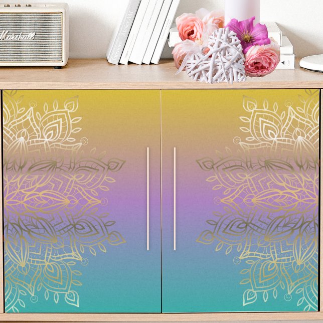 Papel De Seda El oro Filigree Intrincado Mandala En El Arcoiris  (Subido por el creador)