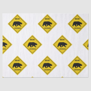 Papel De Seda El oso de SlipperyJoe cruzando la silueta del oso 