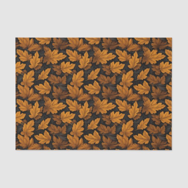Papel De Seda El Otoño Deja Foliage Marrón Y Naranja (Anverso)