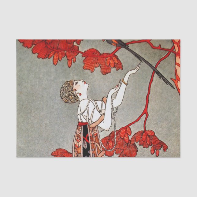 Papel De Seda El pájaro veleidoso de George Barbier (Anverso)
