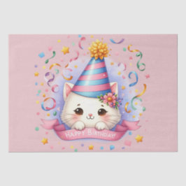 Papel De Seda El Personalizado lindo Kawaii Kitty Cat Feliz cump