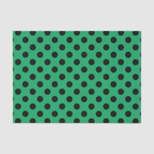 Papel De Seda El polka negro se pone en verde fresco