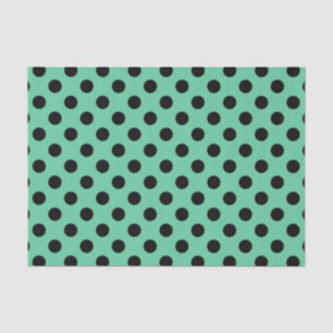 Papel De Seda El polka negro se pone verde a la menta