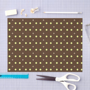 Papel De Seda El polka tiene puntos marrones amarillos y beige
