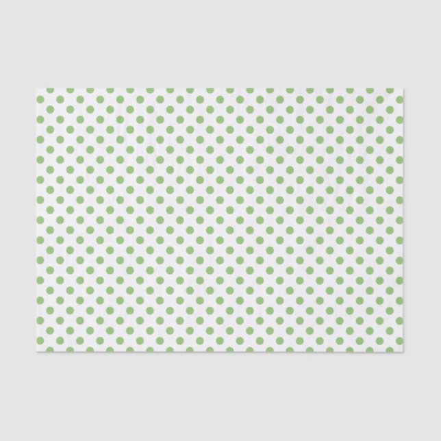 Papel De Seda El polka verde pistachio sobresale los círculos (Anverso)