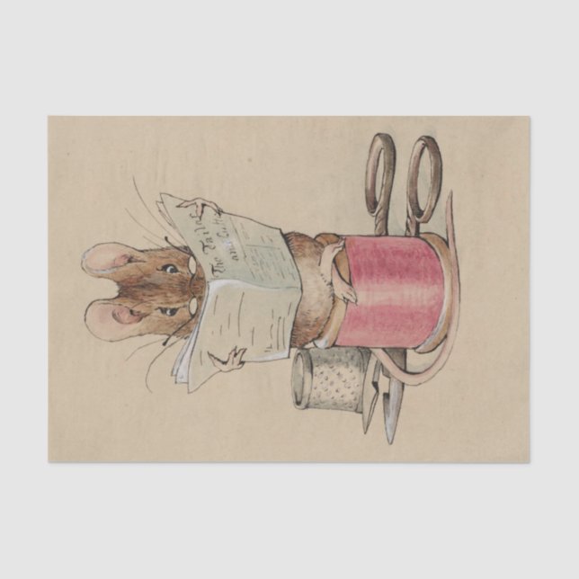 Papel De Seda El ratón sastre| Ilustracion de Beatrix Potter (Anverso)