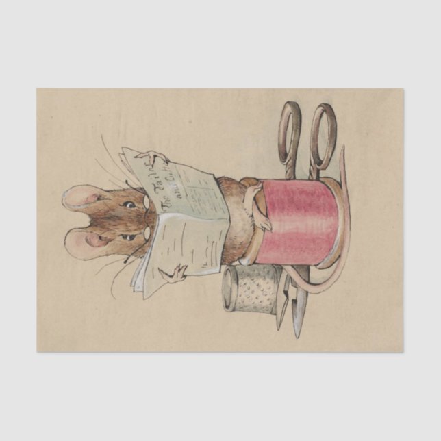 Papel De Seda El ratón sastre (por Beatrix Potter) (Anverso)