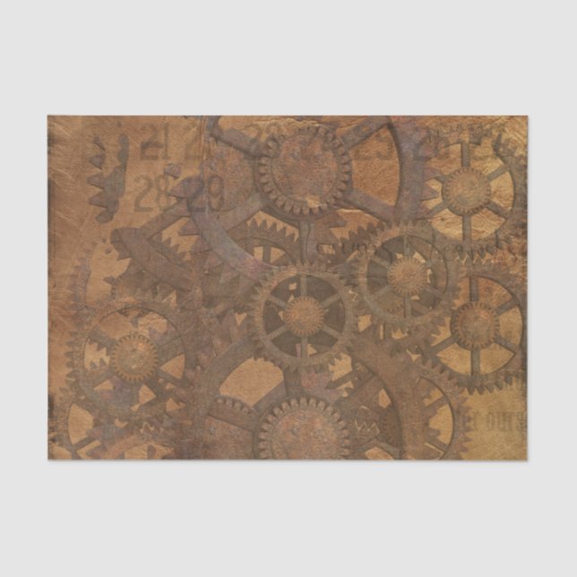 Papel De Seda El reloj adapta el arte de Steampunk (Anverso)
