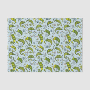 Papel De Seda El reptil de Curly Chameleon con encanto