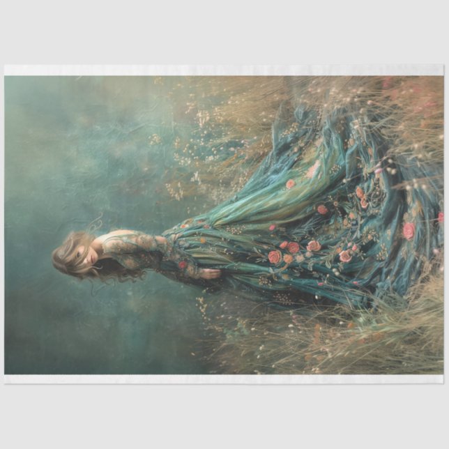 Papel De Seda El retrato de la mujer en el campo de los sueños (Anverso)