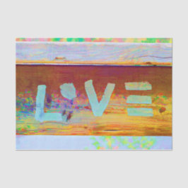 Papel De Seda El retro amor hippy Brown Arte de campo verde bohe