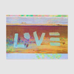 Papel De Seda El retro amor hippy Brown Arte de campo verde bohe