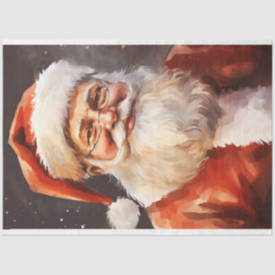 Papel De Seda El retro tradicional Santa Claus gorra rojo sonrie