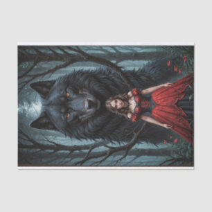 Papel De Seda El rojo y el lobo negro